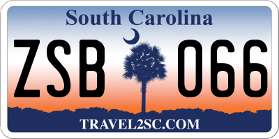 SC license plate ZSB066