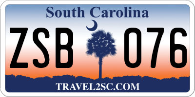 SC license plate ZSB076