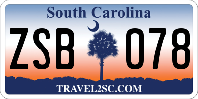 SC license plate ZSB078