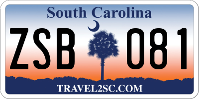 SC license plate ZSB081