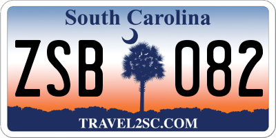SC license plate ZSB082