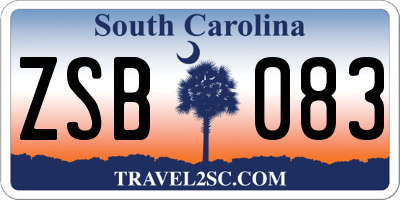 SC license plate ZSB083
