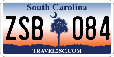 SC license plate ZSB084