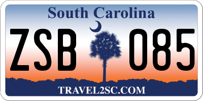 SC license plate ZSB085