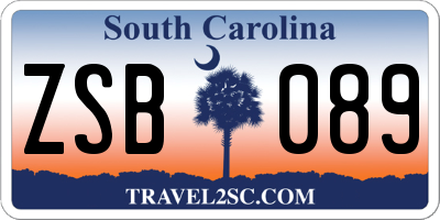 SC license plate ZSB089