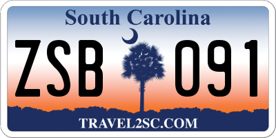SC license plate ZSB091