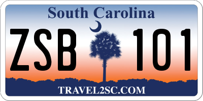 SC license plate ZSB101