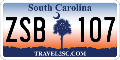 SC license plate ZSB107
