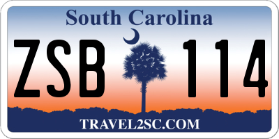 SC license plate ZSB114
