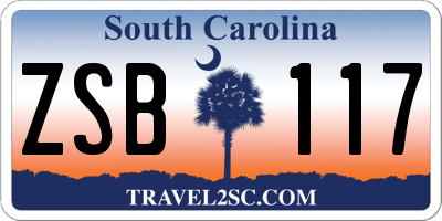 SC license plate ZSB117