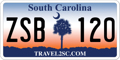 SC license plate ZSB120