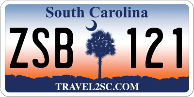 SC license plate ZSB121