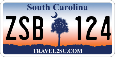 SC license plate ZSB124
