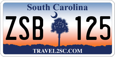 SC license plate ZSB125