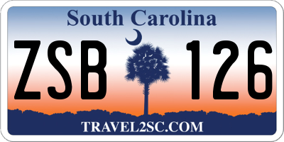 SC license plate ZSB126