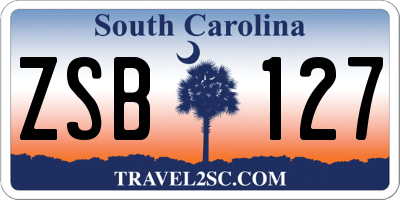 SC license plate ZSB127