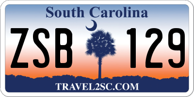SC license plate ZSB129
