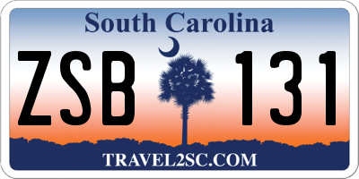 SC license plate ZSB131
