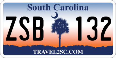 SC license plate ZSB132