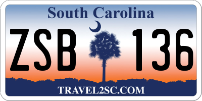 SC license plate ZSB136