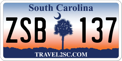 SC license plate ZSB137