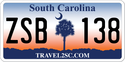 SC license plate ZSB138