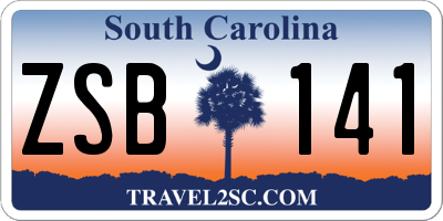 SC license plate ZSB141