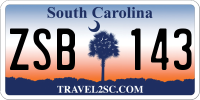 SC license plate ZSB143