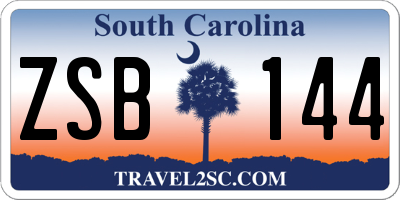 SC license plate ZSB144