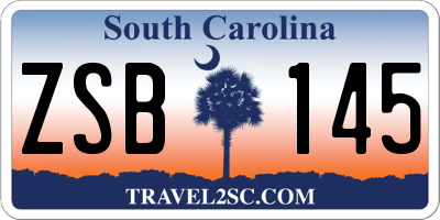 SC license plate ZSB145
