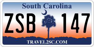 SC license plate ZSB147