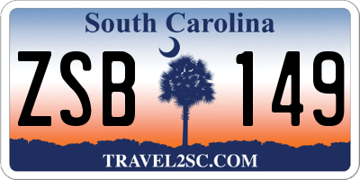 SC license plate ZSB149