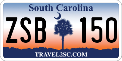 SC license plate ZSB150