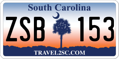 SC license plate ZSB153