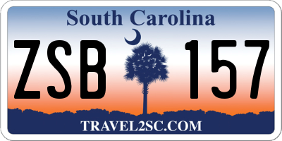 SC license plate ZSB157