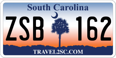 SC license plate ZSB162