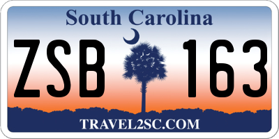 SC license plate ZSB163