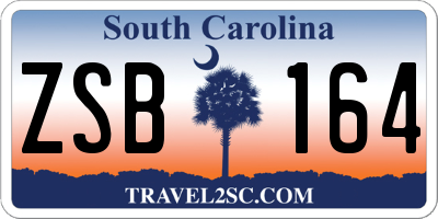 SC license plate ZSB164