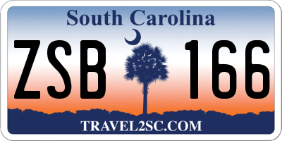 SC license plate ZSB166