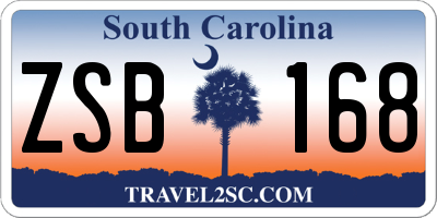 SC license plate ZSB168