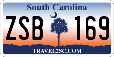 SC license plate ZSB169