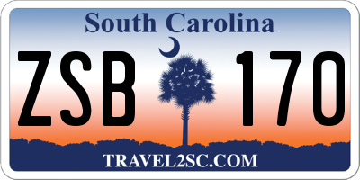 SC license plate ZSB170