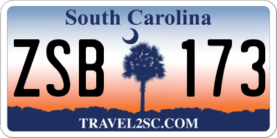 SC license plate ZSB173