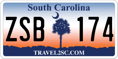 SC license plate ZSB174
