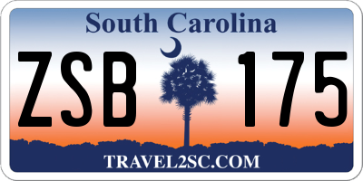 SC license plate ZSB175