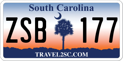 SC license plate ZSB177