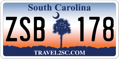 SC license plate ZSB178