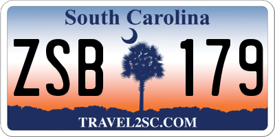 SC license plate ZSB179