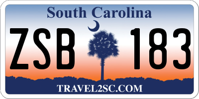 SC license plate ZSB183