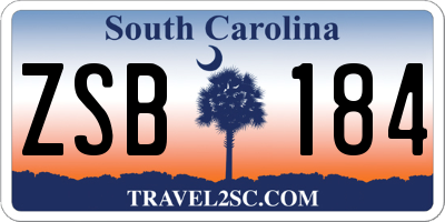 SC license plate ZSB184